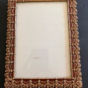 Vintage-Inspired Gold and Brown Picture Frame